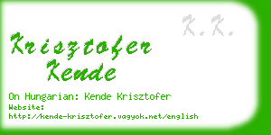 krisztofer kende business card